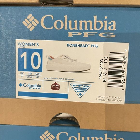 Columbia Women Sneaker Size 10 White Coral PFG Bonehead Water Boat Shoes NWB - Picture 10 of 14